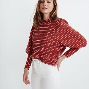 Madewell Red and White Patterned Sweater
